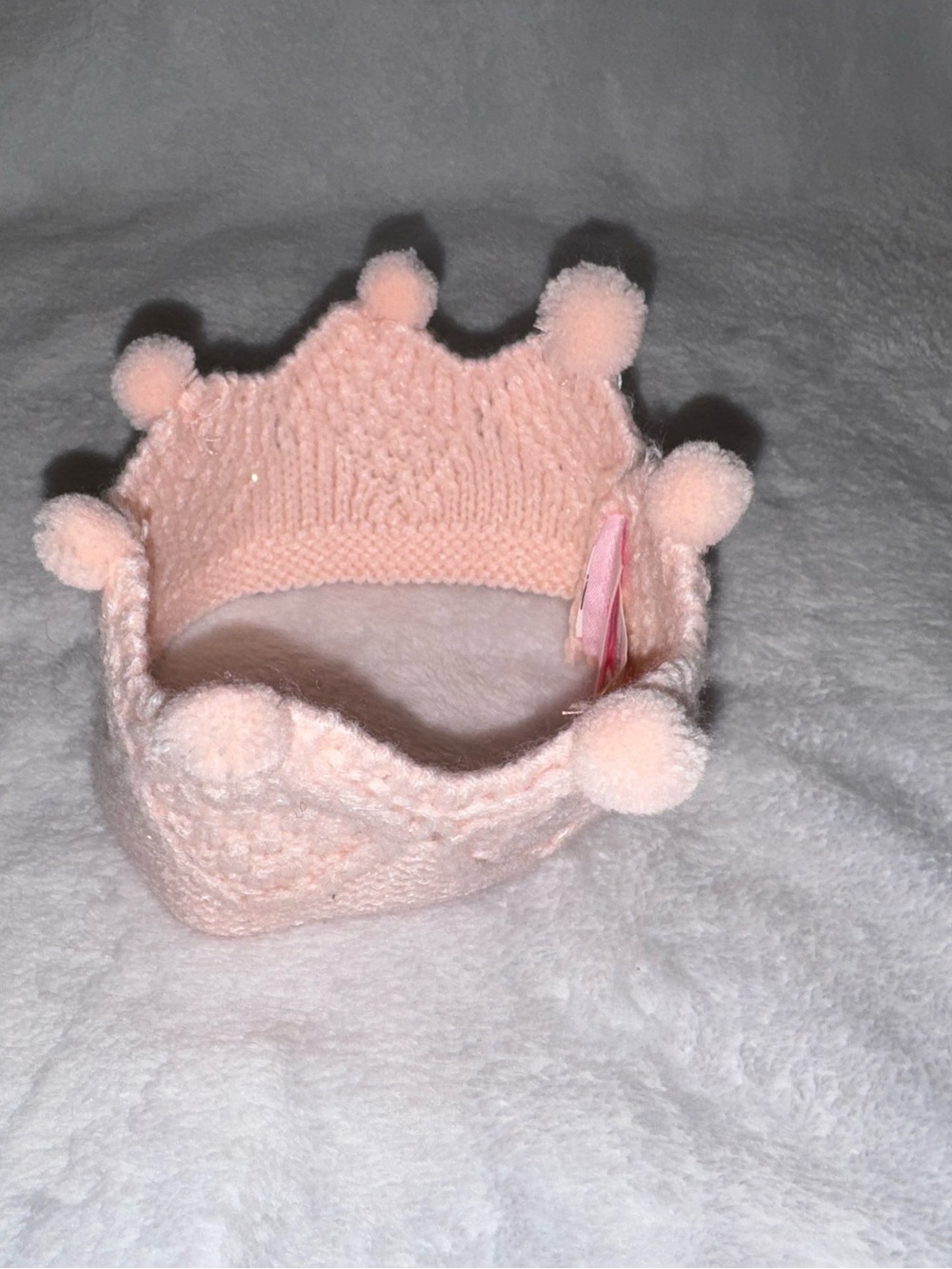 Pink Pom Pom Knit Crown Hat for Kids